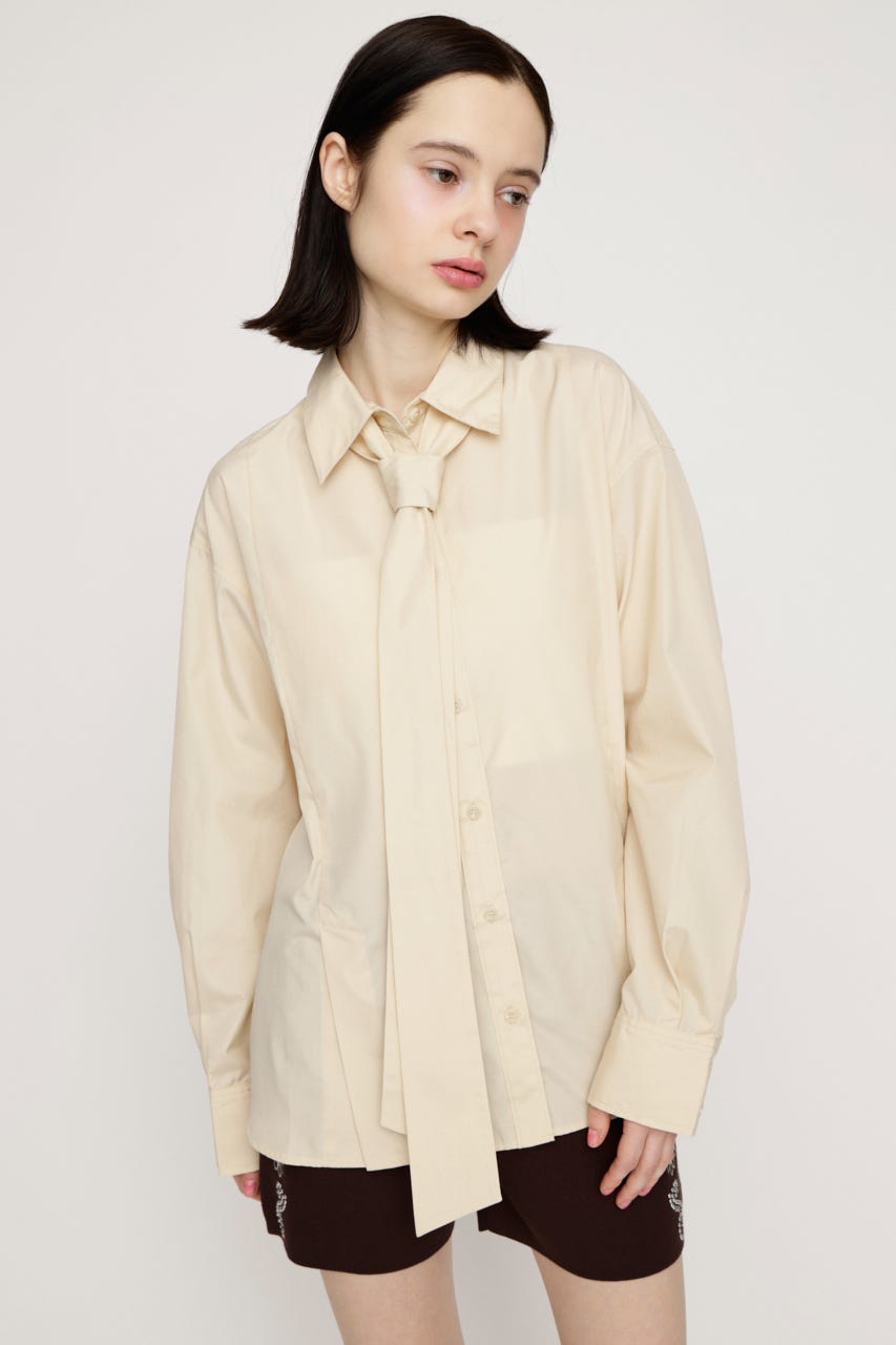 FRONT RIBBON DESIGN シャツ L/BEG FREE