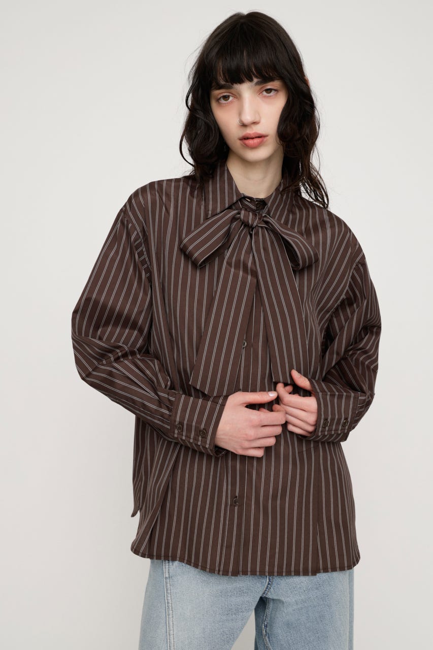 FRONT RIBBON DESIGN シャツ M/BRN FREE