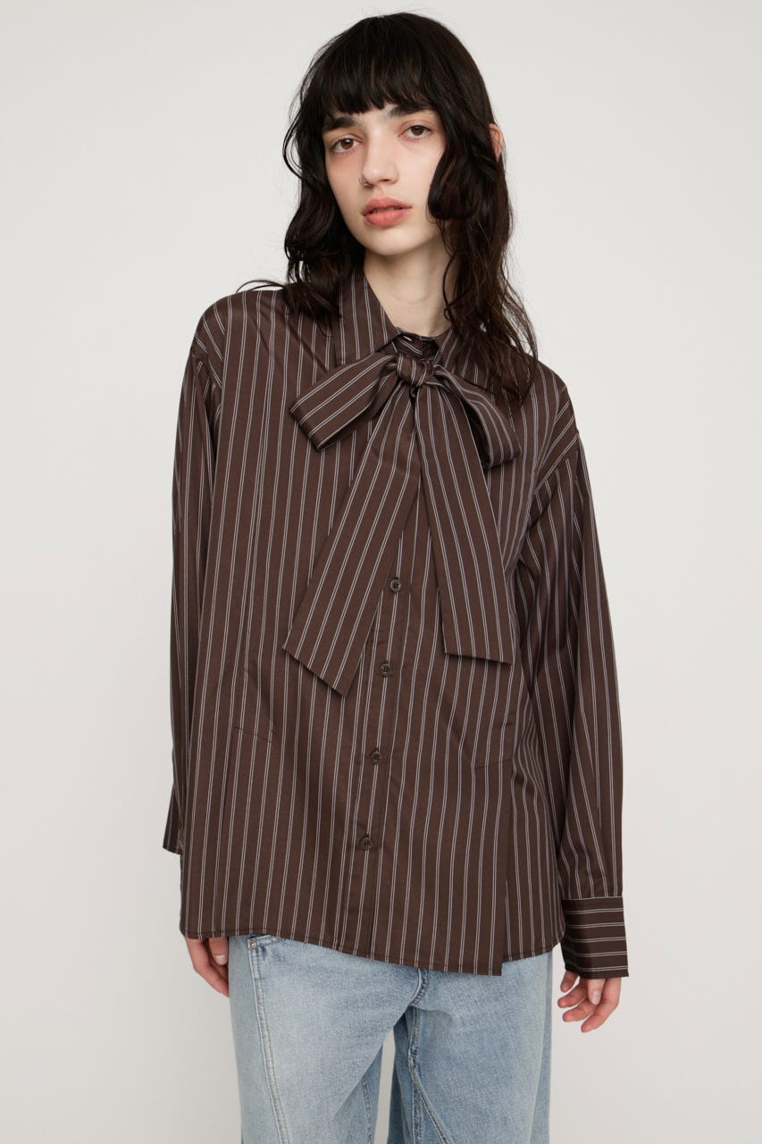 FRONT RIBBON DESIGN シャツ M/BRN FREE