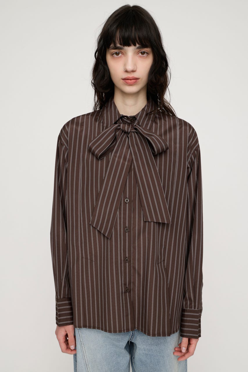 FRONT RIBBON DESIGN シャツ M/BRN FREE