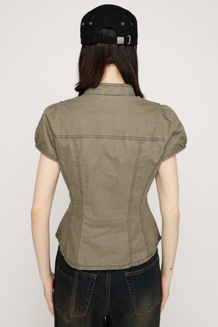WASHED FRENCH S／L MILITARY シャツ KHA FREE