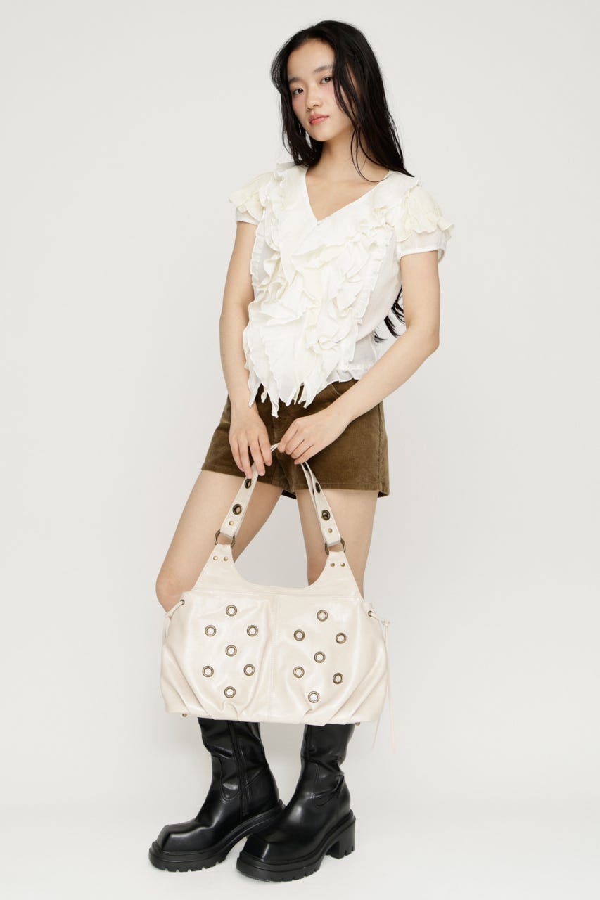 MIX FRILL COMPACT ブラウス IVOY FREE