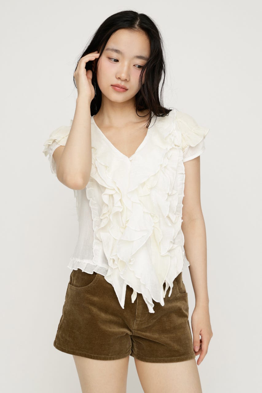 MIX FRILL COMPACT ブラウス IVOY FREE