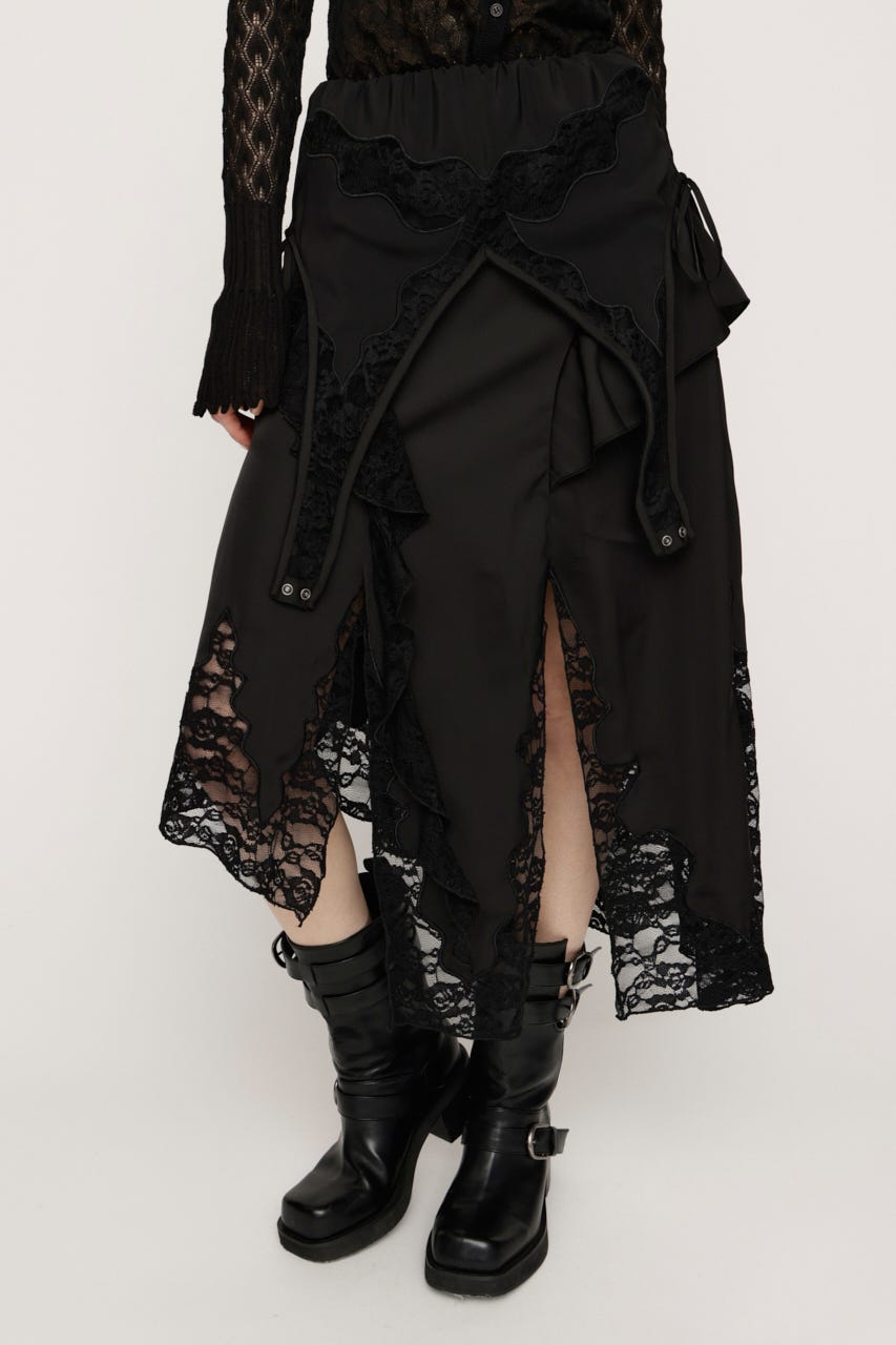 2WAY LACED SLIP OP スカート BLK FREE