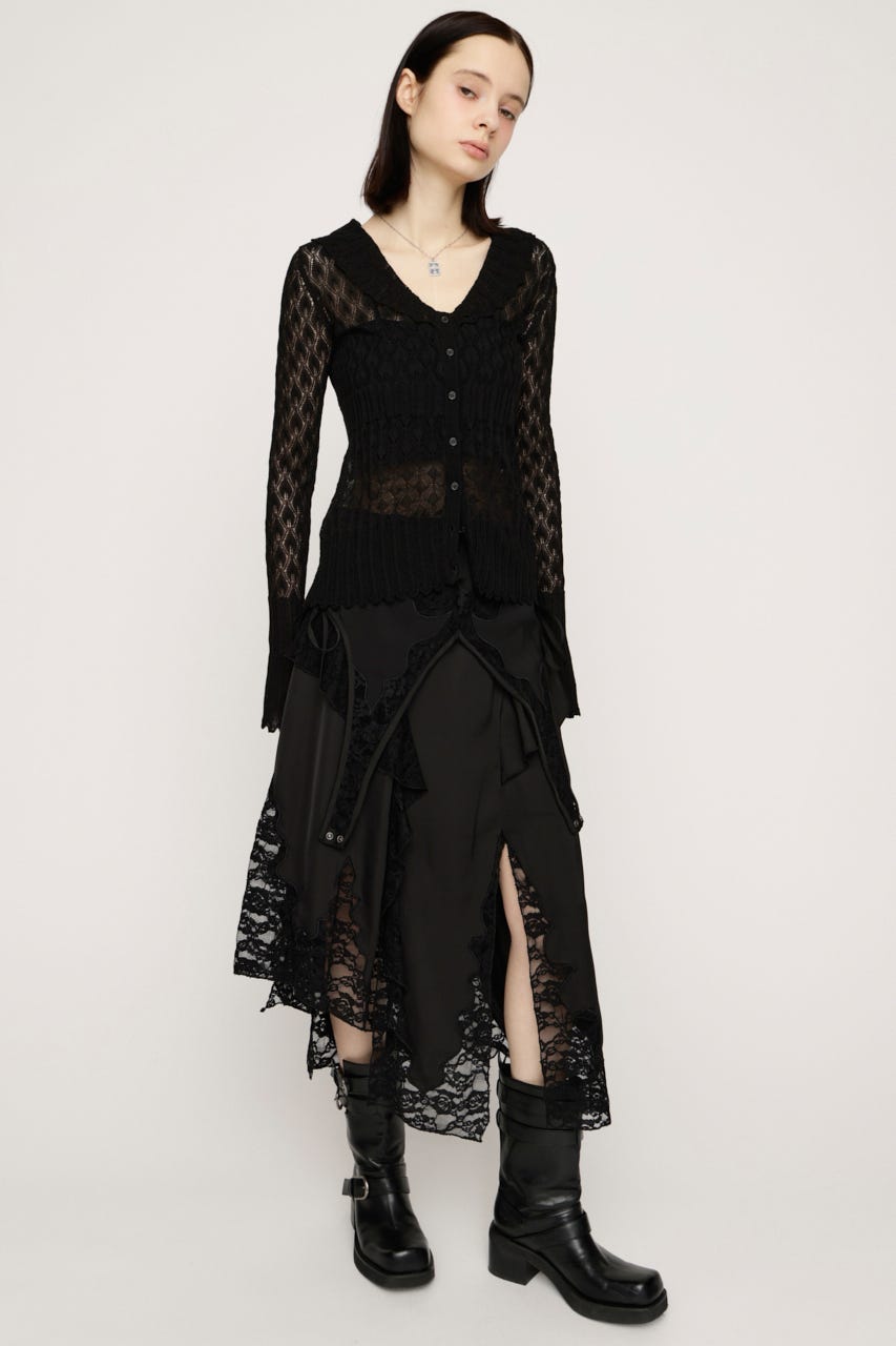2WAY LACED SLIP OP スカート BLK FREE