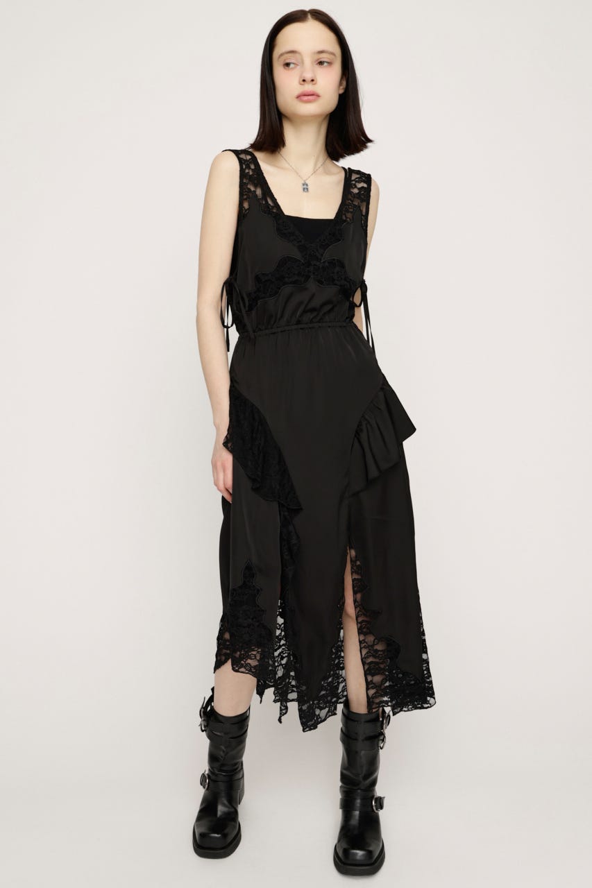 2WAY LACED SLIP OP スカート BLK FREE