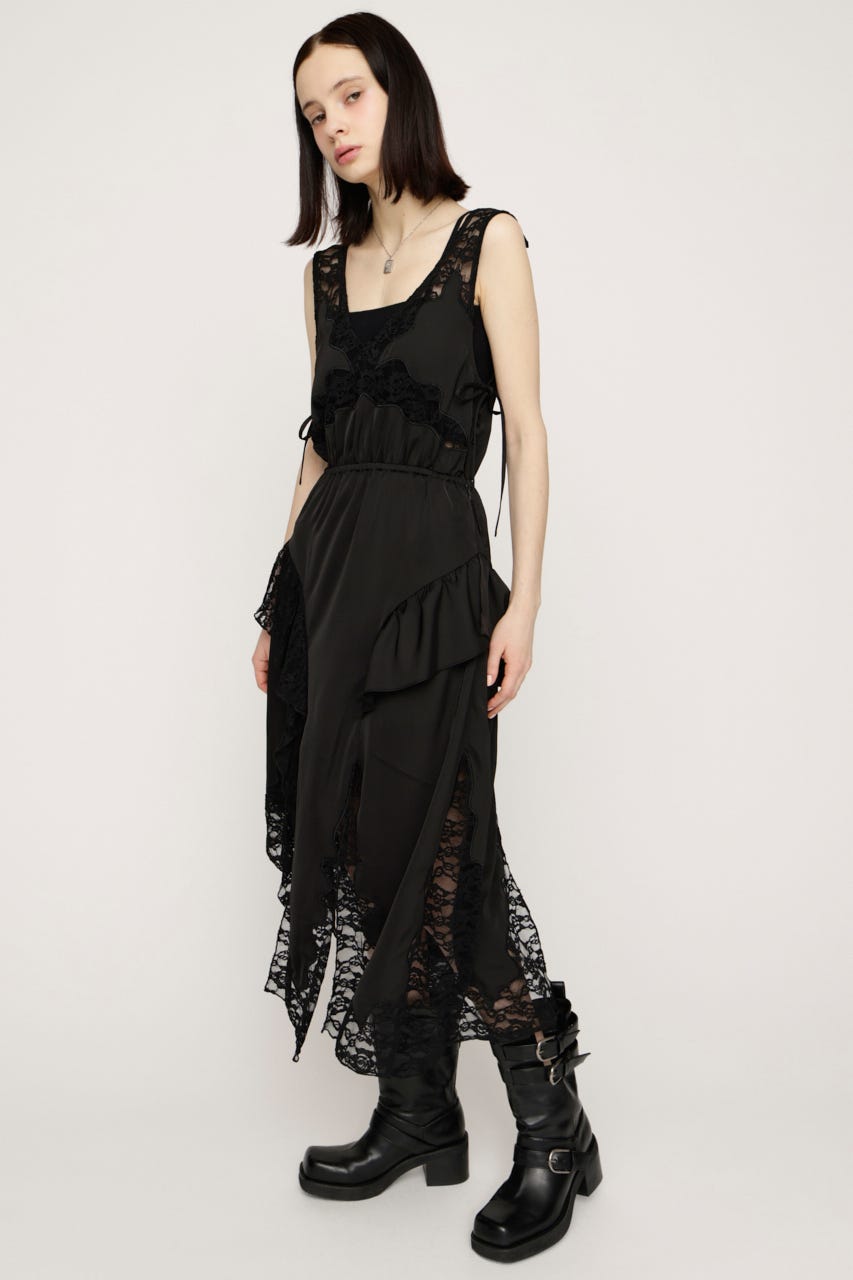 2WAY LACED SLIP OP スカート BLK FREE