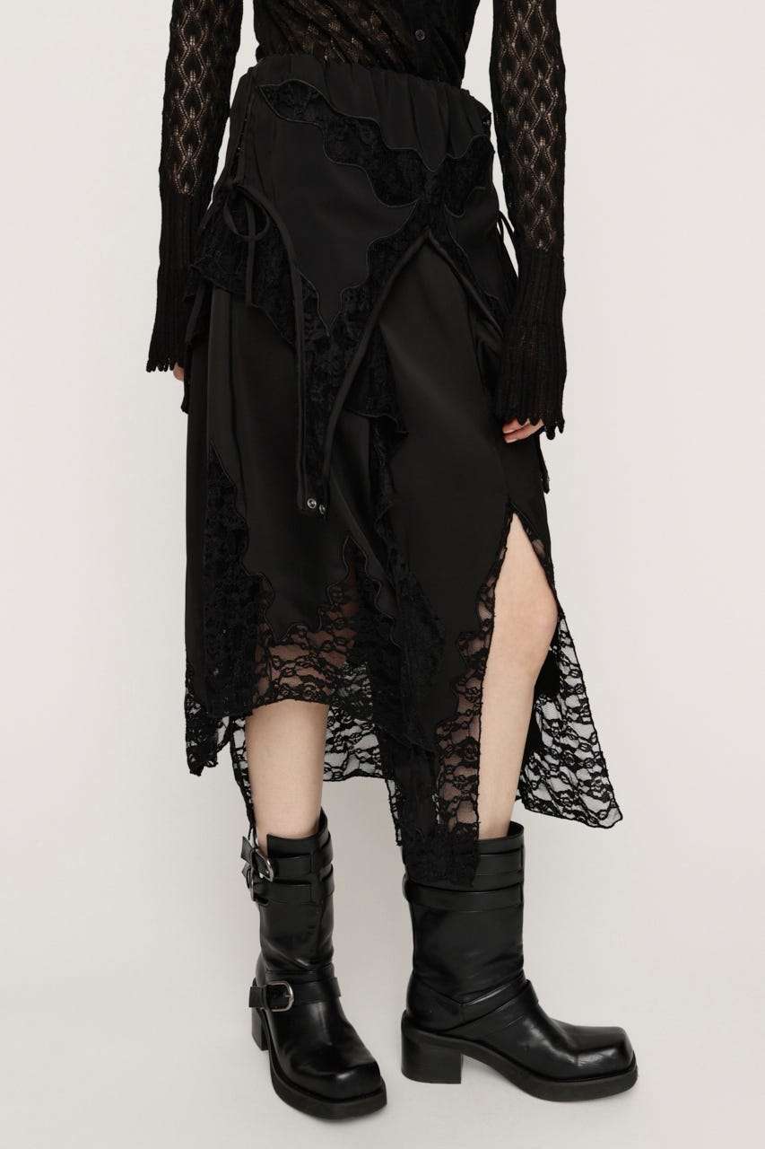 2WAY LACED SLIP OP スカート BLK FREE