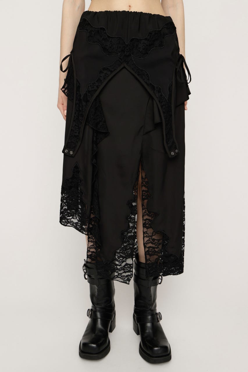 2WAY LACED SLIP OP スカート BLK FREE