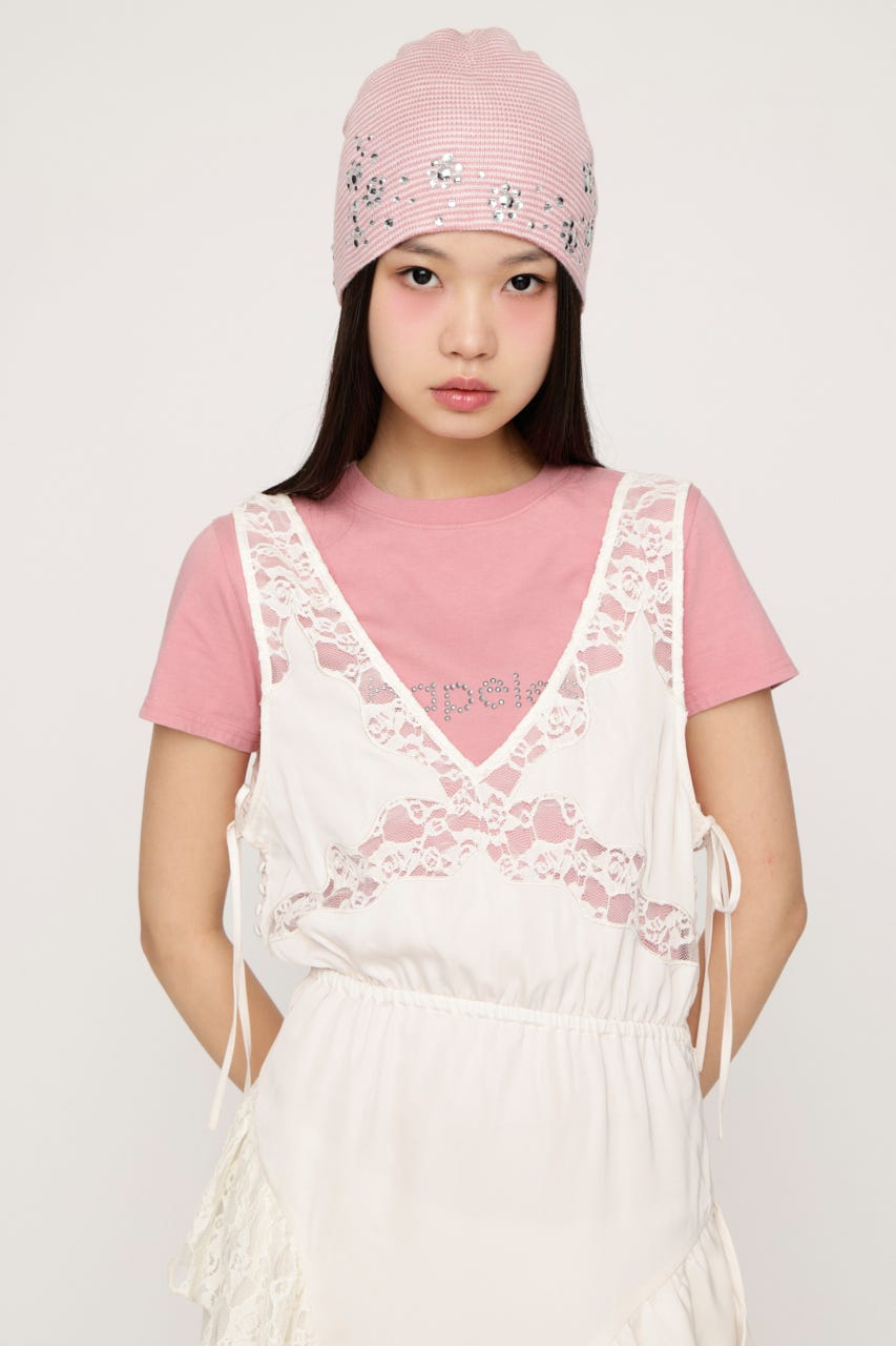 2WAY LACED SLIP OP スカート IVOY FREE