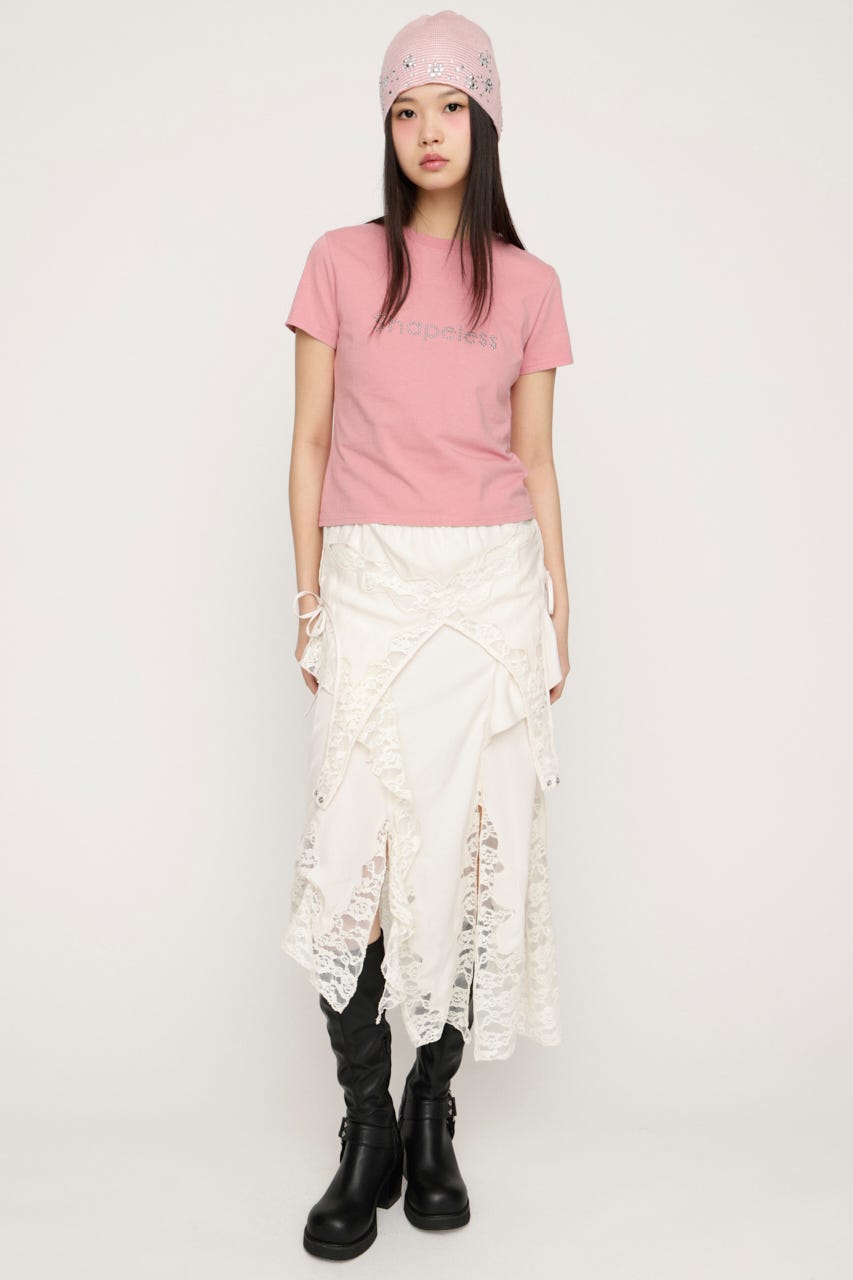 2WAY LACED SLIP OP スカート IVOY FREE