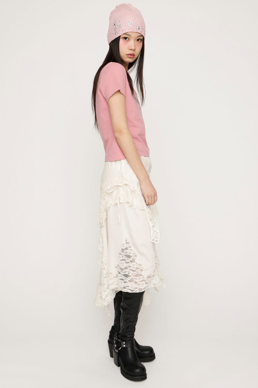 2WAY LACED SLIP OP スカート IVOY FREE