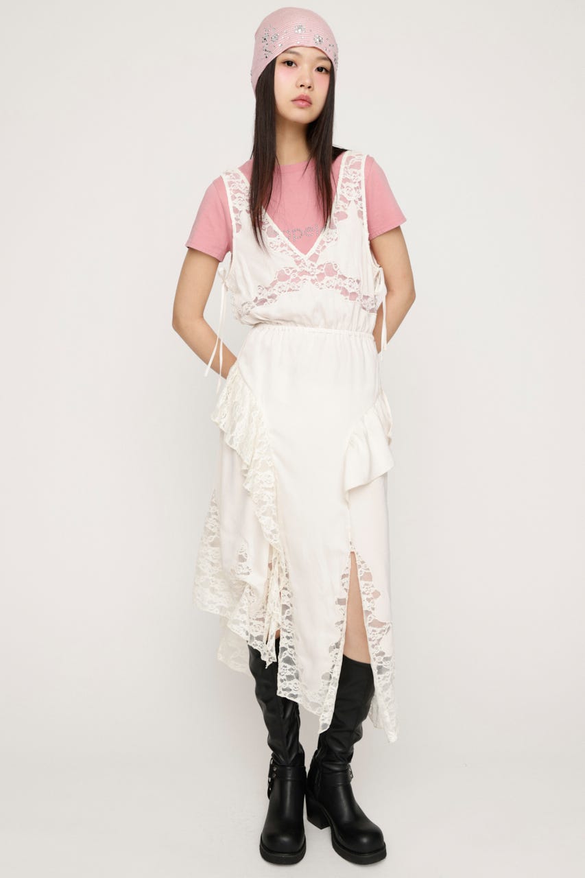 2WAY LACED SLIP OP スカート IVOY FREE