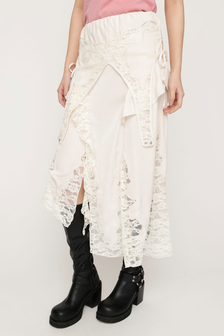 2WAY LACED SLIP OP スカート IVOY FREE