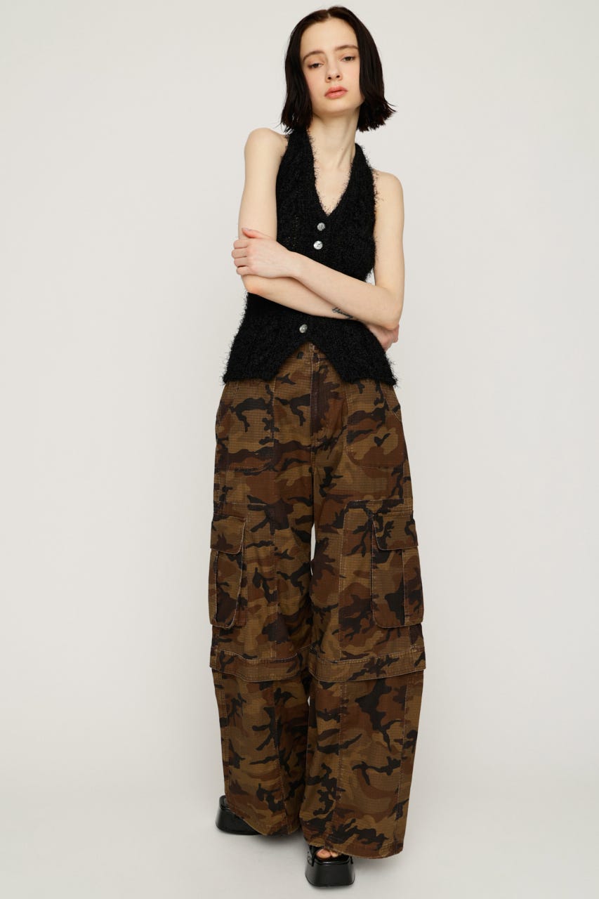 【1BUY5％OFF】WASHED 2WAY CARGO パンツ M/BRN 2