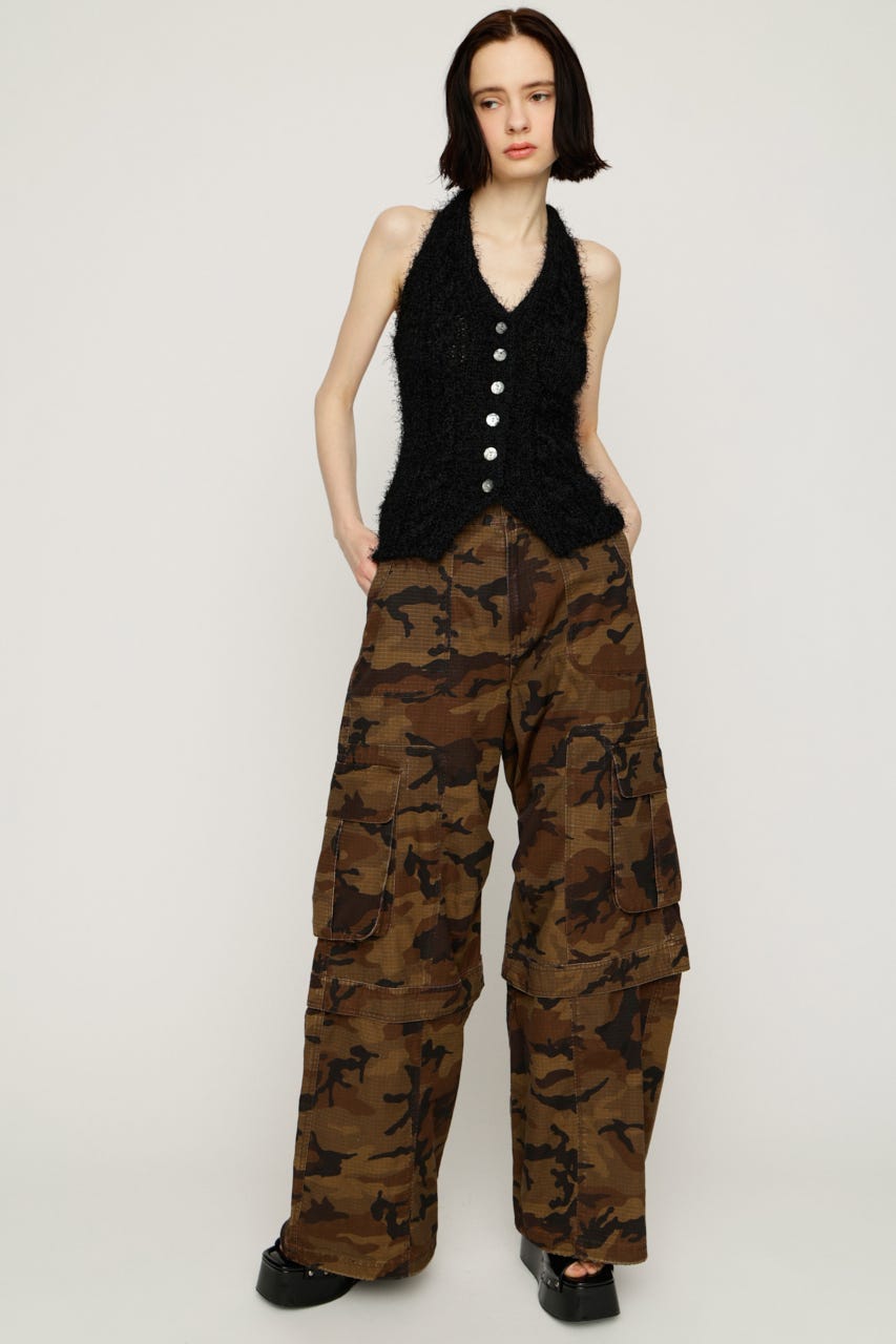 【1BUY5％OFF】WASHED 2WAY CARGO パンツ M/BRN 2