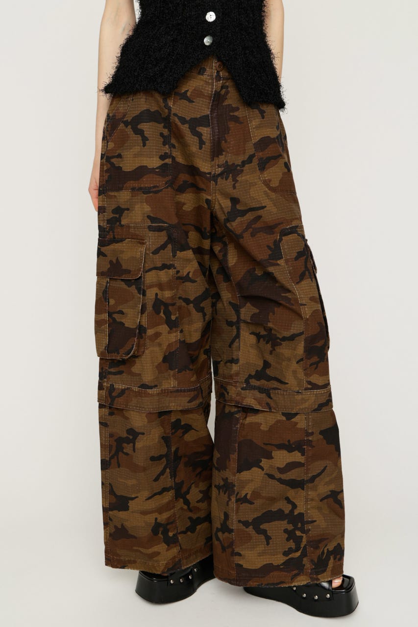 【1BUY5％OFF】WASHED 2WAY CARGO パンツ M/BRN 2