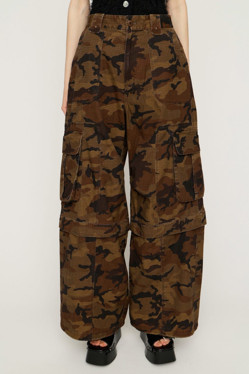【1BUY5％OFF】WASHED 2WAY CARGO パンツ M/BRN 2
