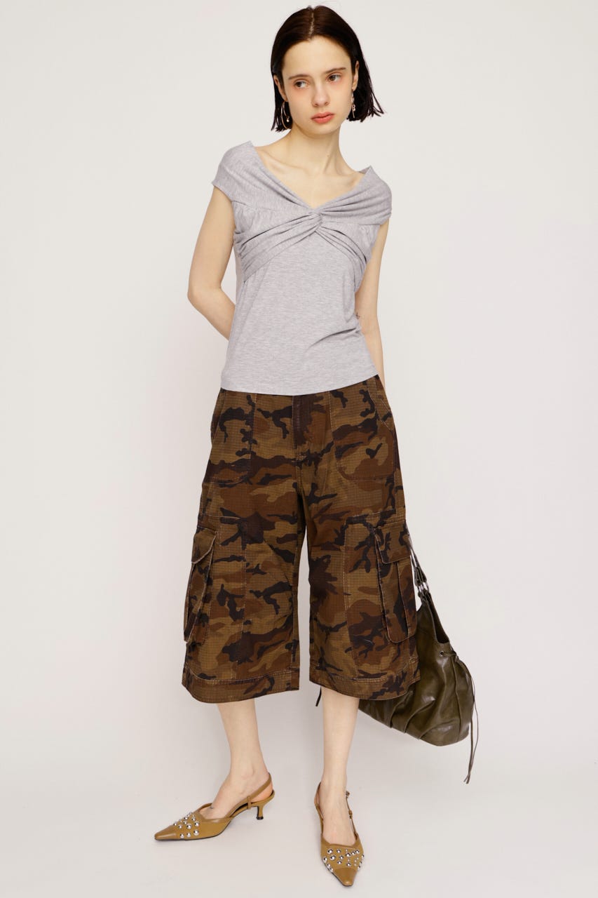 【1BUY5％OFF】WASHED 2WAY CARGO パンツ M/BRN 2