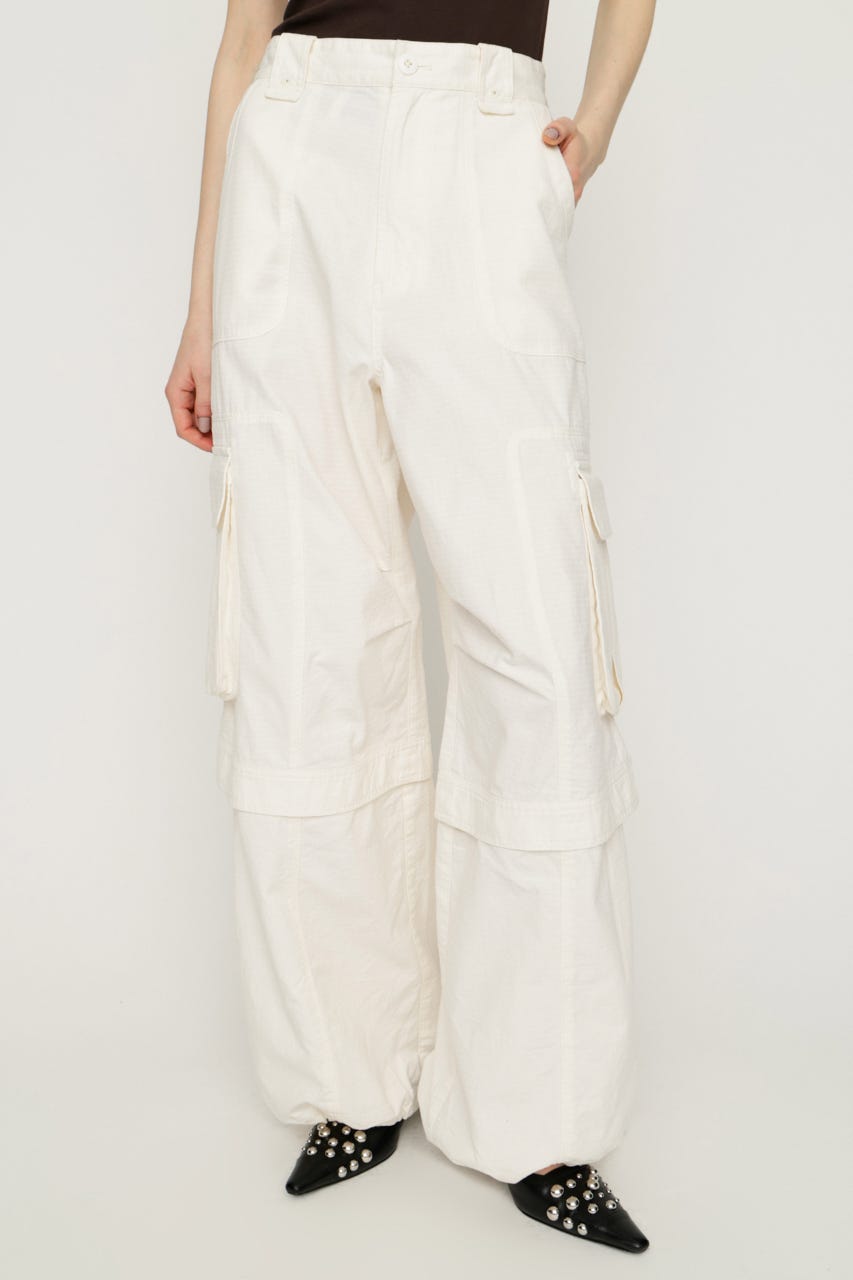 【1BUY5％OFF】WASHED 2WAY CARGO パンツ O/WHT 1