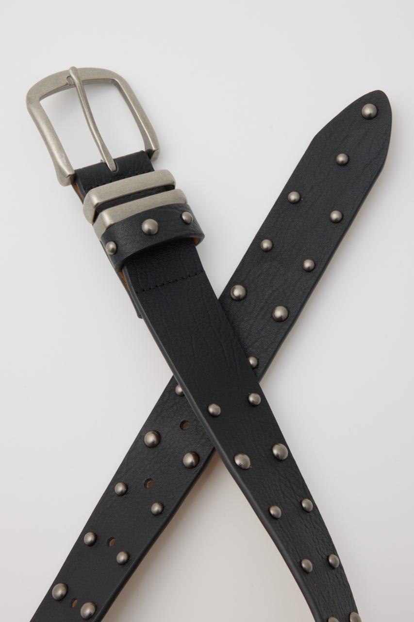 SPLIT LEATHER STUDS ベルト BLK FREE