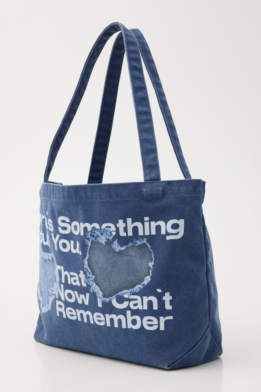 WASHED PRINT トートバッグ L/BLU FREE
