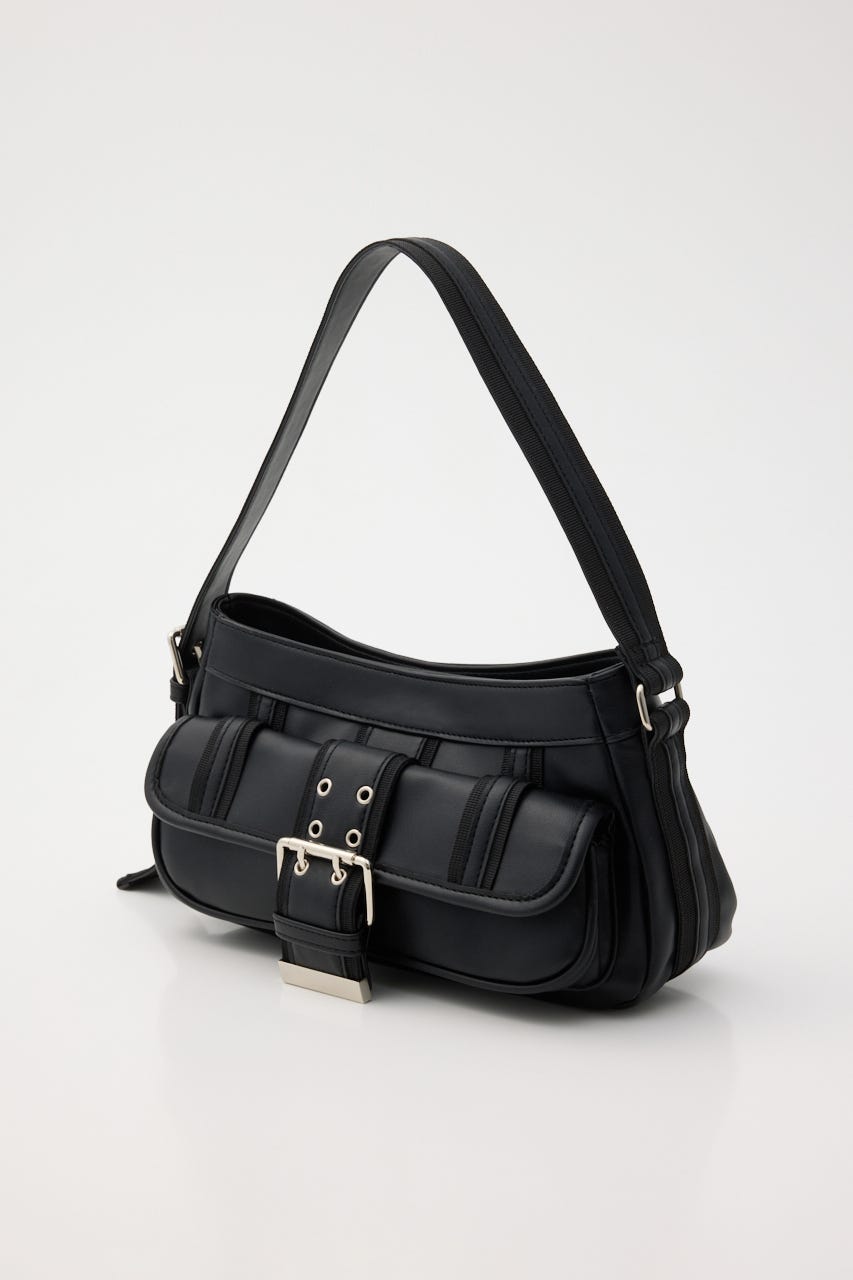 FRONT BUCKLE HOBO バッグ BLK FREE