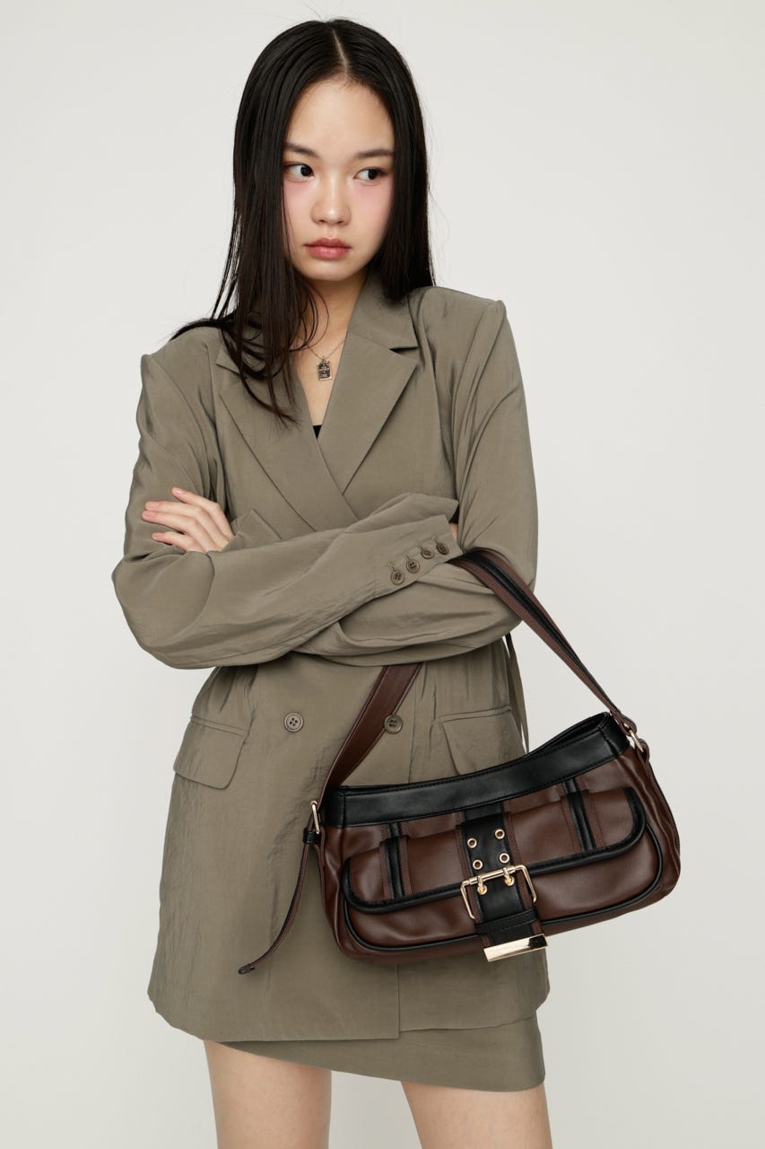 FRONT BUCKLE HOBO バッグ BRN FREE