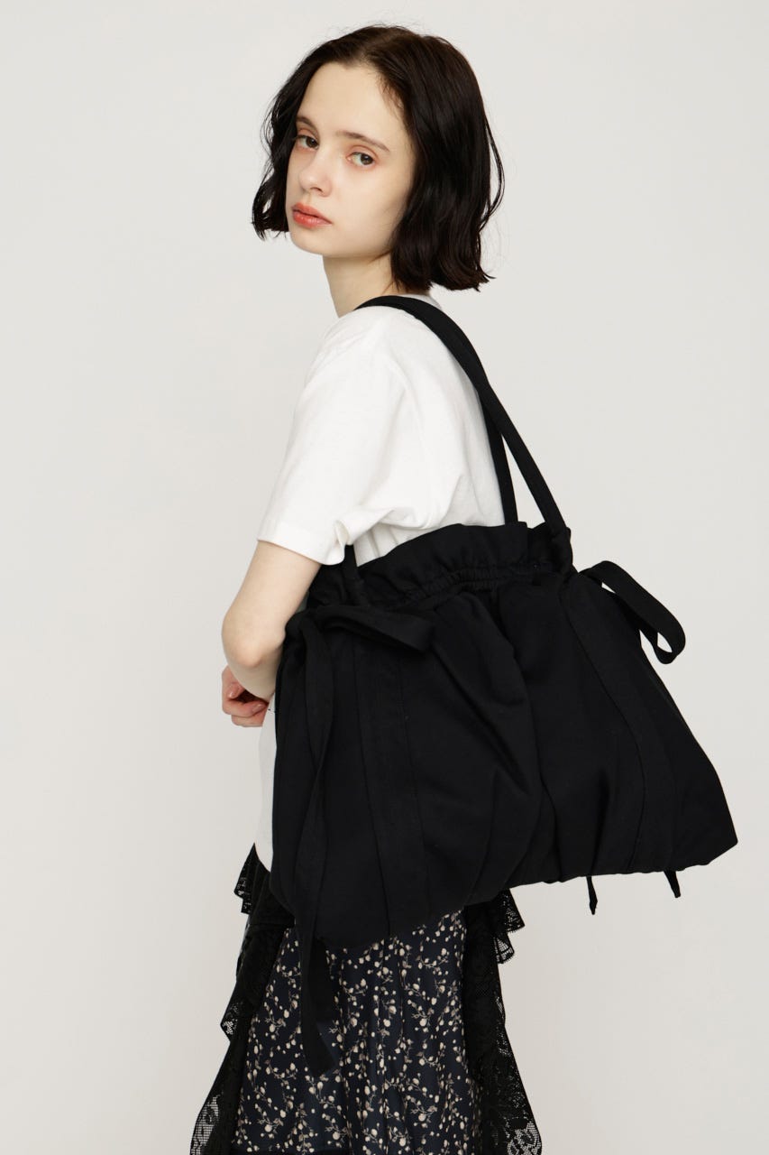SW GATHER RIBBON バッグ BLK FREE