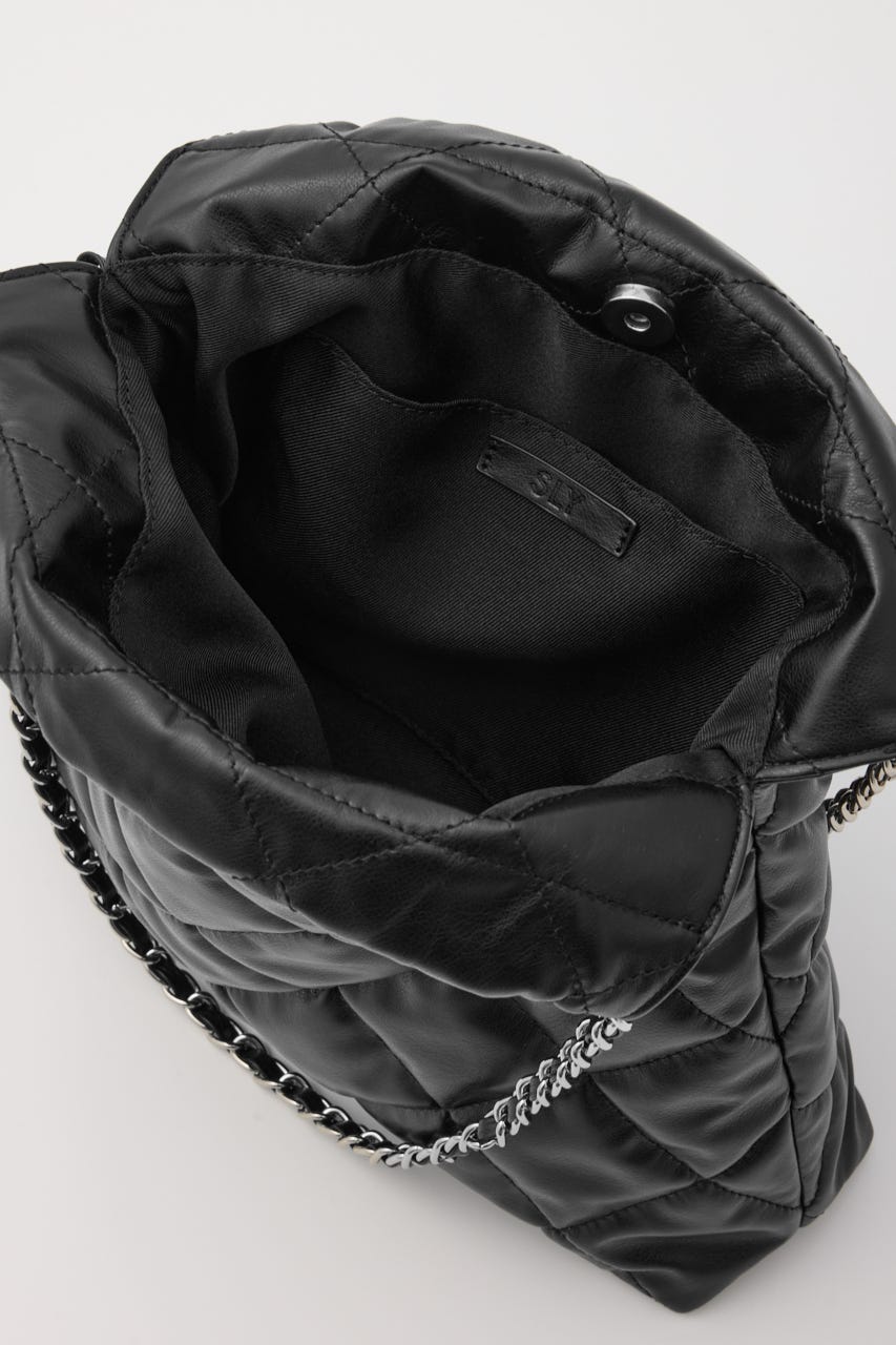 QUILTING F／LEATHER CHAIN バッグ BLK FREE