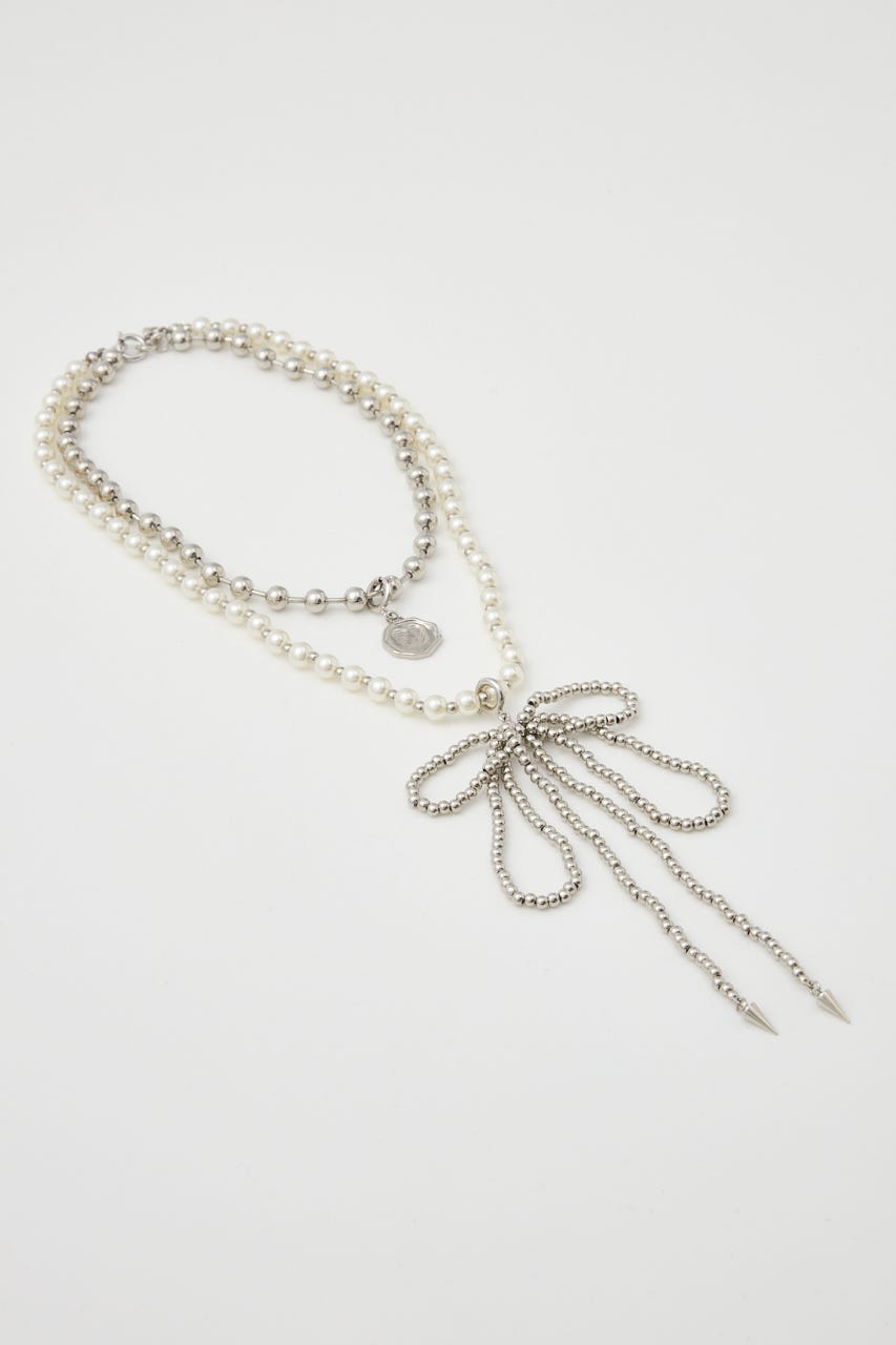 MANY WAY F／PEARL BALL ネックレス SLV FREE
