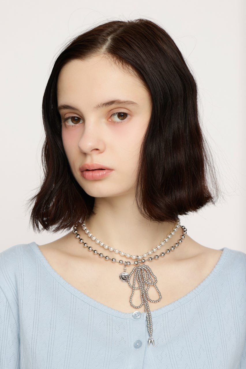 MANY WAY F／PEARL BALL ネックレス SLV FREE