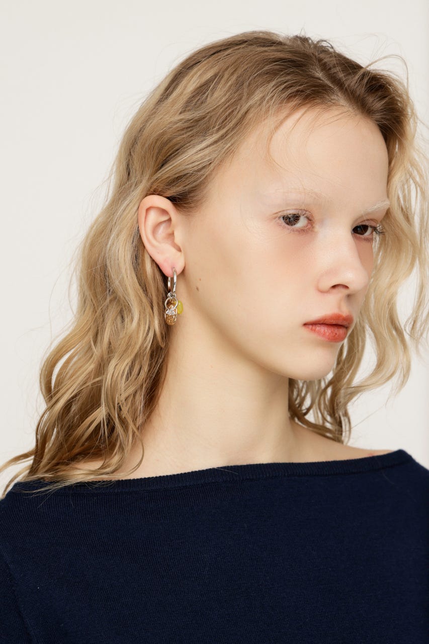 HOOP CHARM ピアス GLD FREE