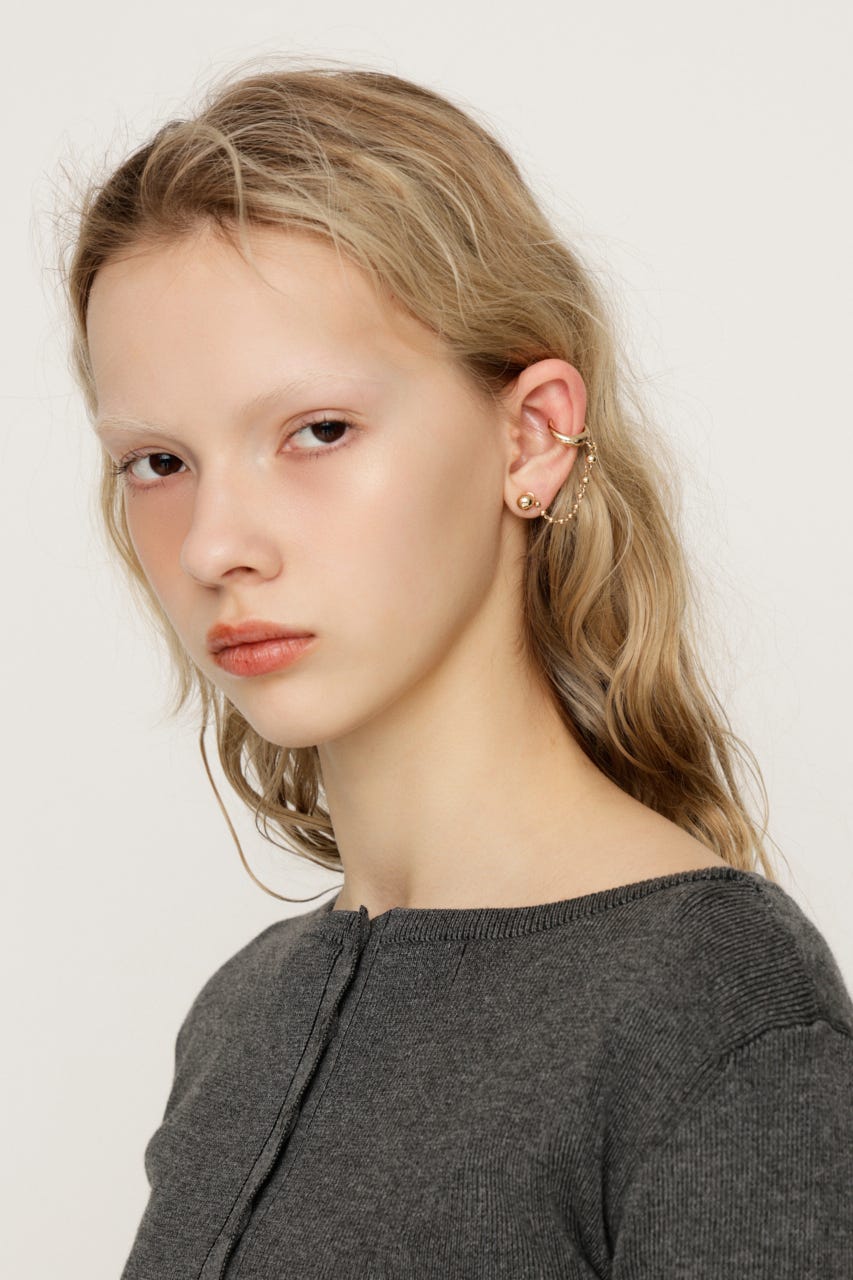 BALL CHAIN ピアス GLD FREE