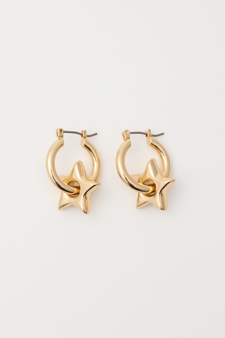CHUNKY STAR ピアス GLD FREE