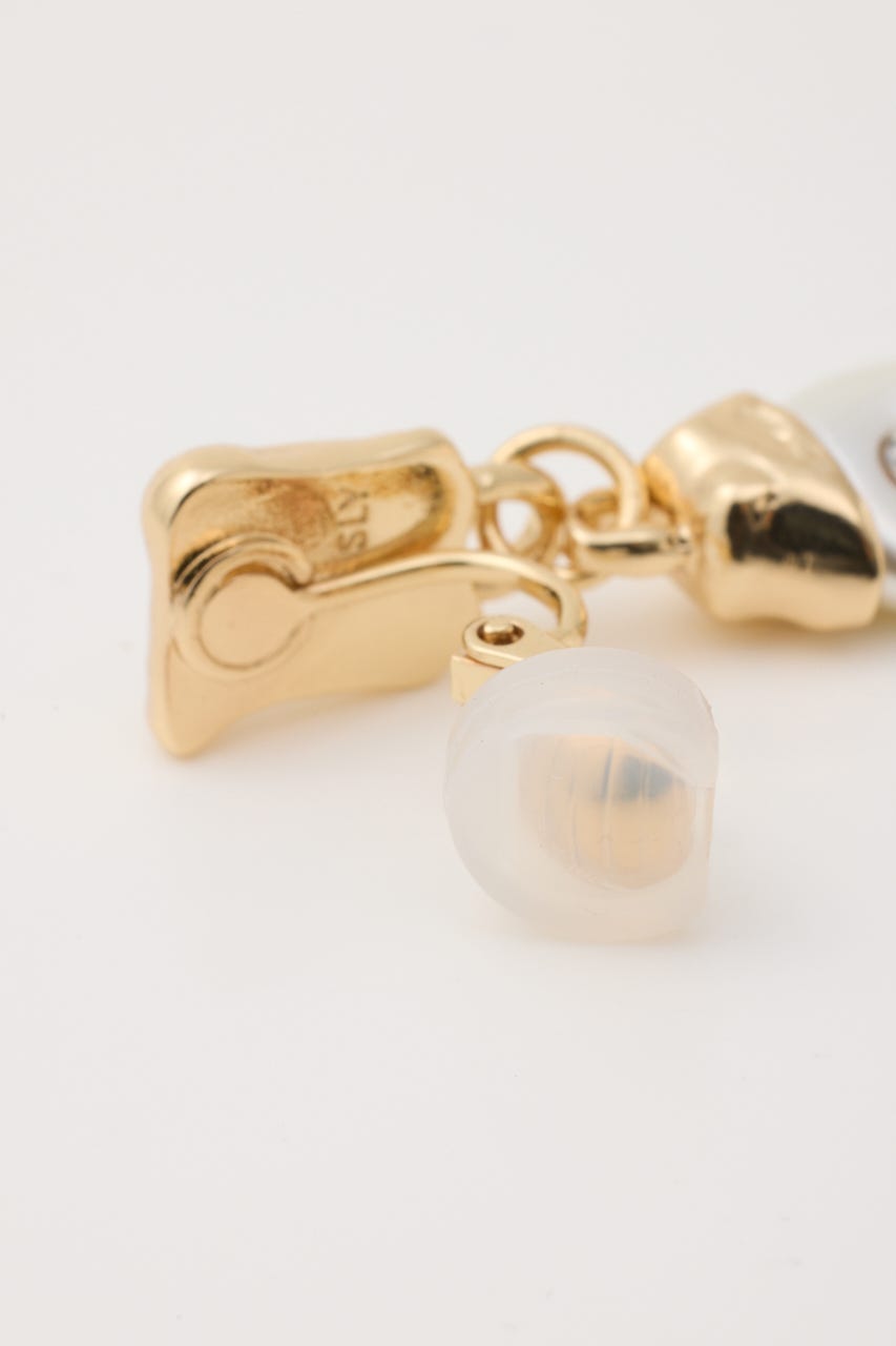 JEWELED F／PEARL イヤリング GLD FREE