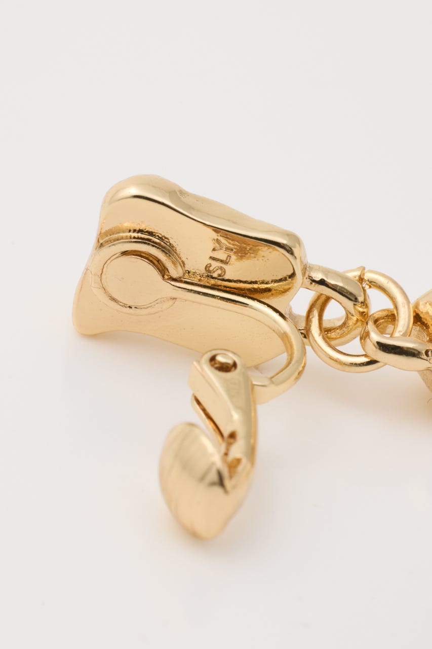 JEWELED F／PEARL イヤリング GLD FREE