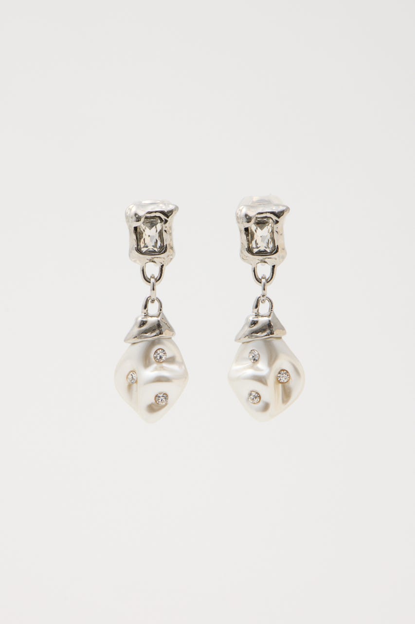 JEWELED F／PEARL イヤリング SLV FREE