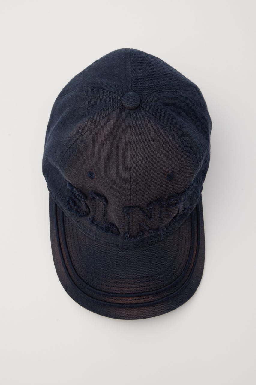 WASHED DAMAGE PATCH キャップ NVY FREE