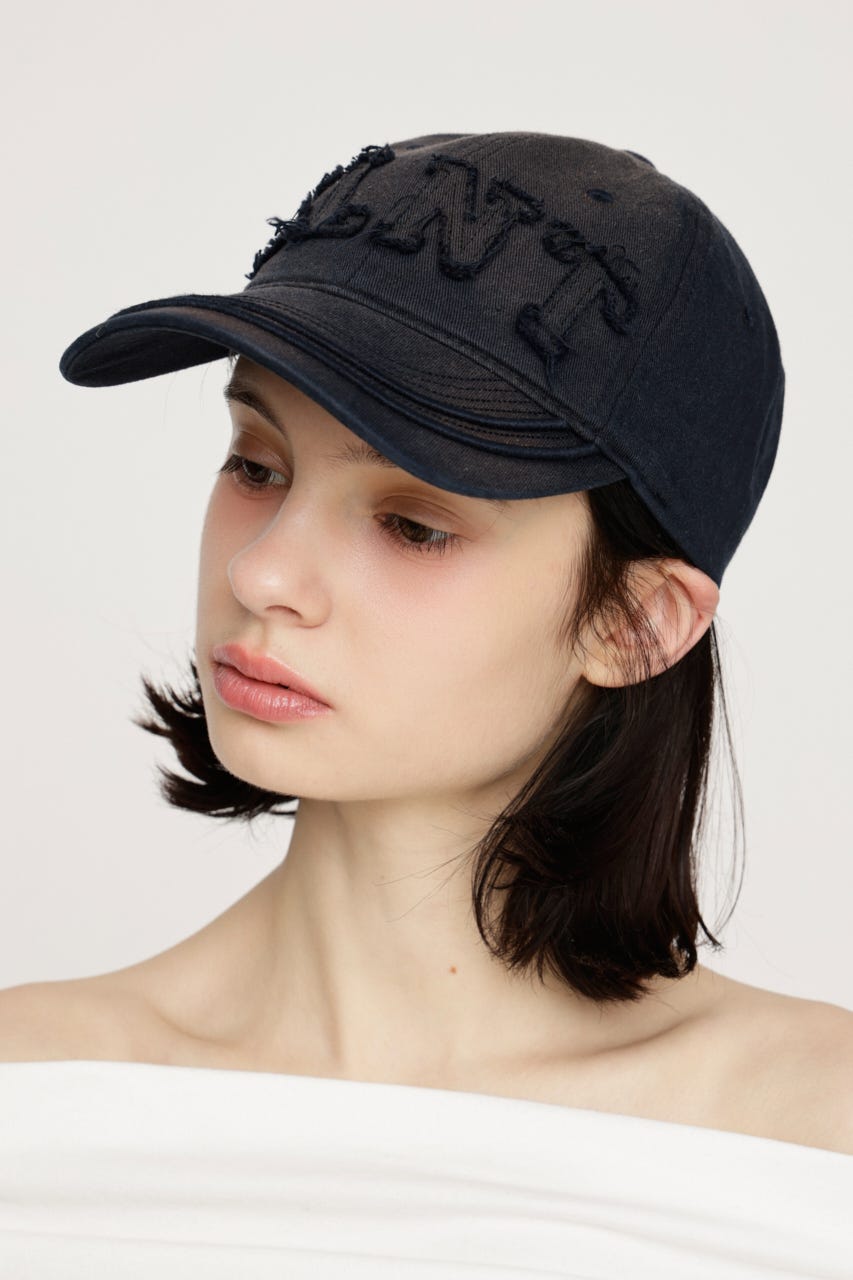 WASHED DAMAGE PATCH キャップ NVY FREE