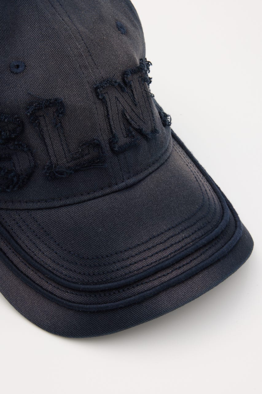 WASHED DAMAGE PATCH キャップ NVY FREE