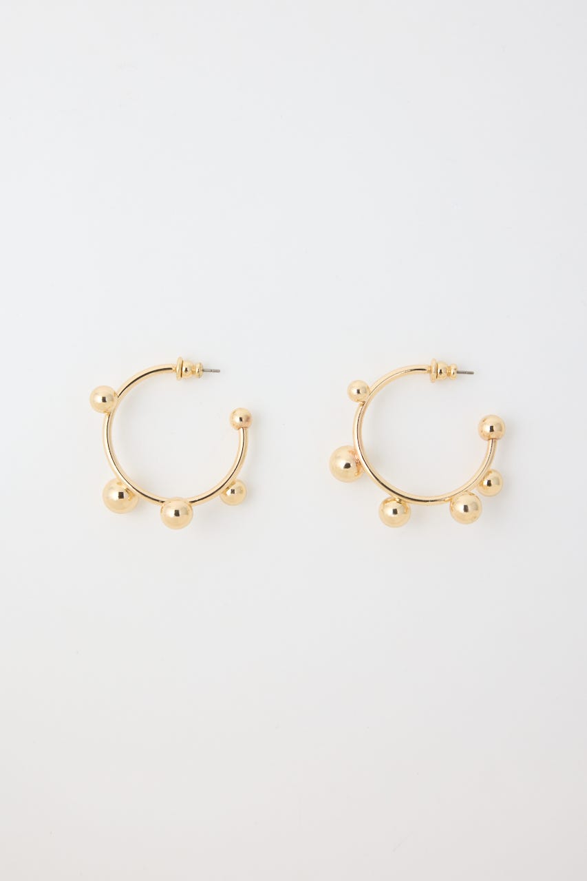 【1BUY5％OFF】BALLED HOOP ピアス GLD FREE
