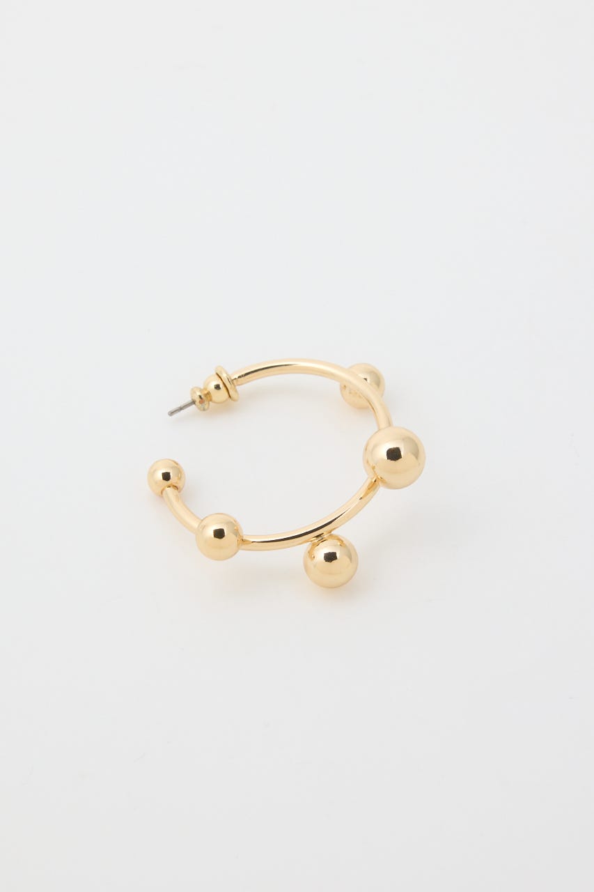 【1BUY5％OFF】BALLED HOOP ピアス GLD FREE