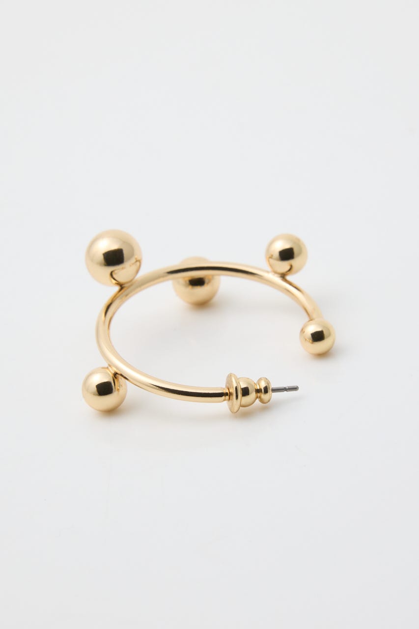 【1BUY5％OFF】BALLED HOOP ピアス GLD FREE
