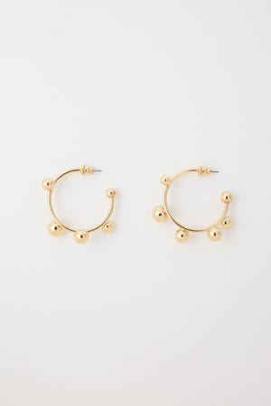【1BUY5％OFF】BALLED HOOP ピアス