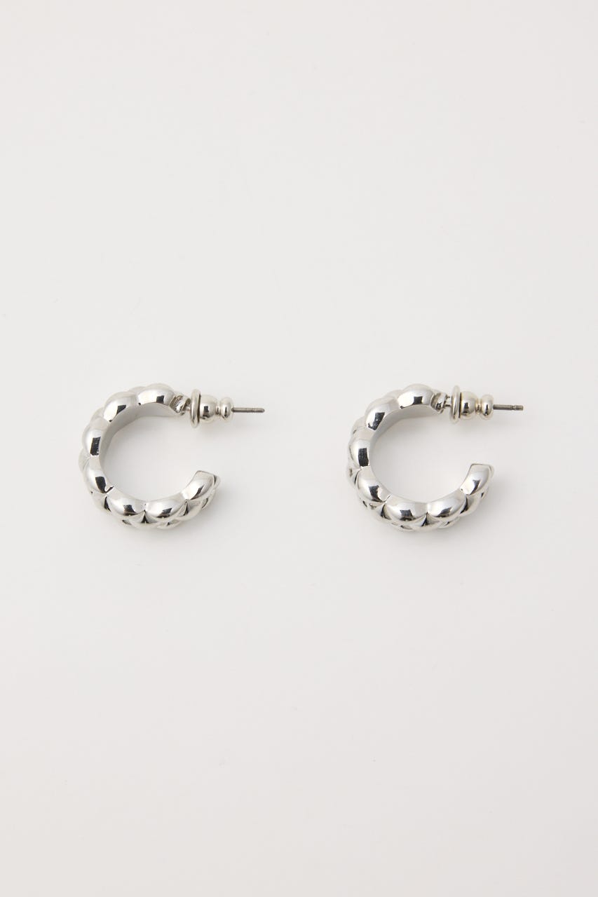 【1BUY5％OFF】CROSS CUTTING HOOP ピアス SLV FREE