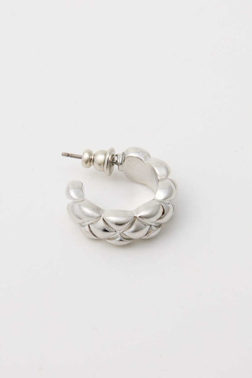 【1BUY5％OFF】CROSS CUTTING HOOP ピアス SLV FREE