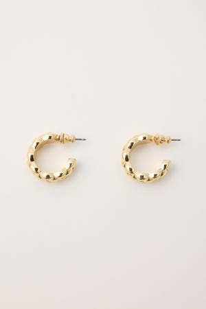 【1BUY5％OFF】CROSS CUTTING HOOP ピアス