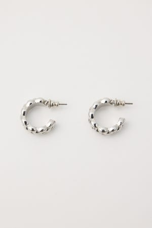 【1BUY5％OFF】CROSS CUTTING HOOP ピアス