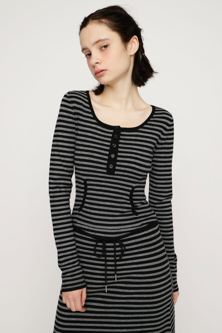 HENLY NECK トップス M/BLK FREE